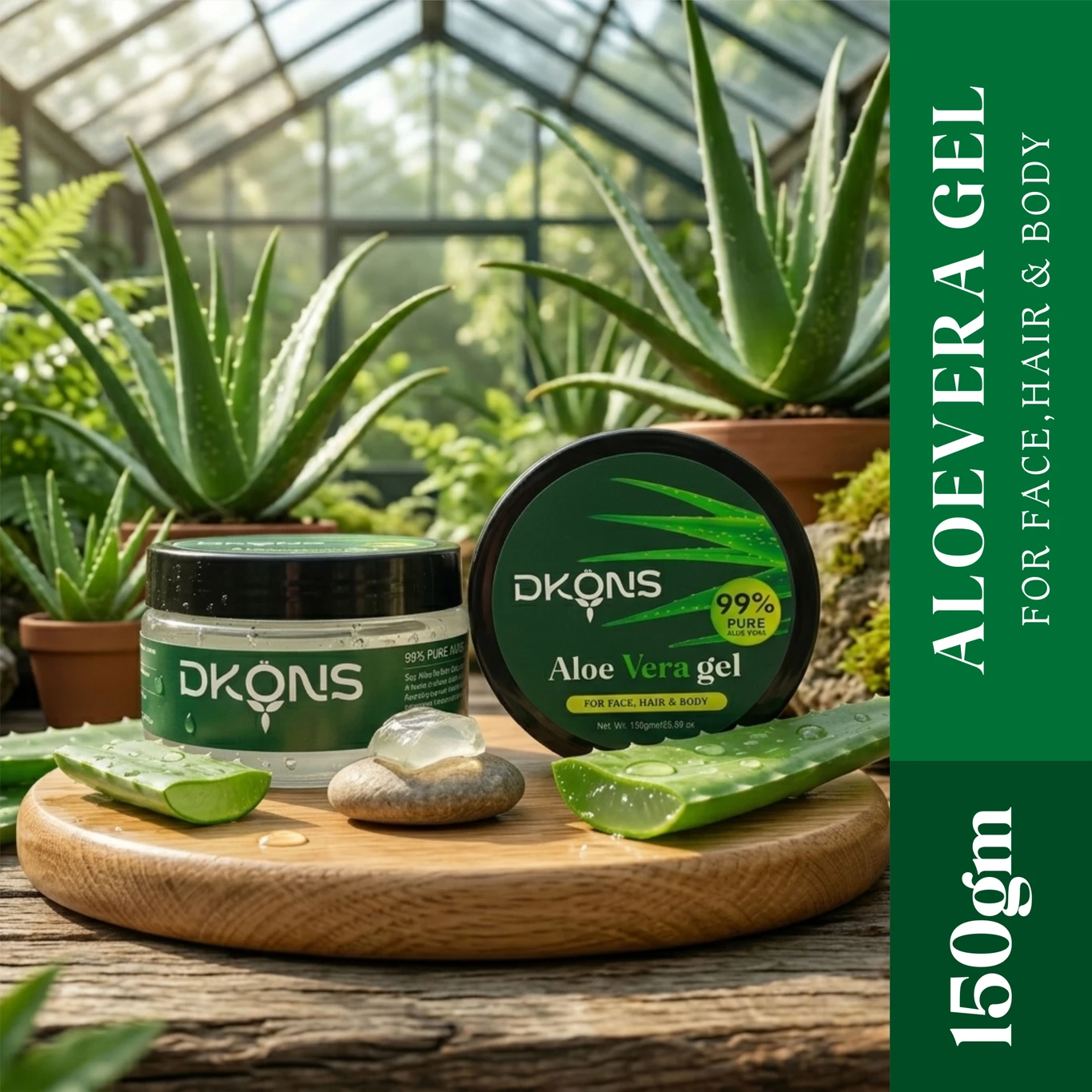 DKONS 100% Aloe Vera Gel For Skin Acne, Scars, Dark spots Face & Hair Care - Image 2
