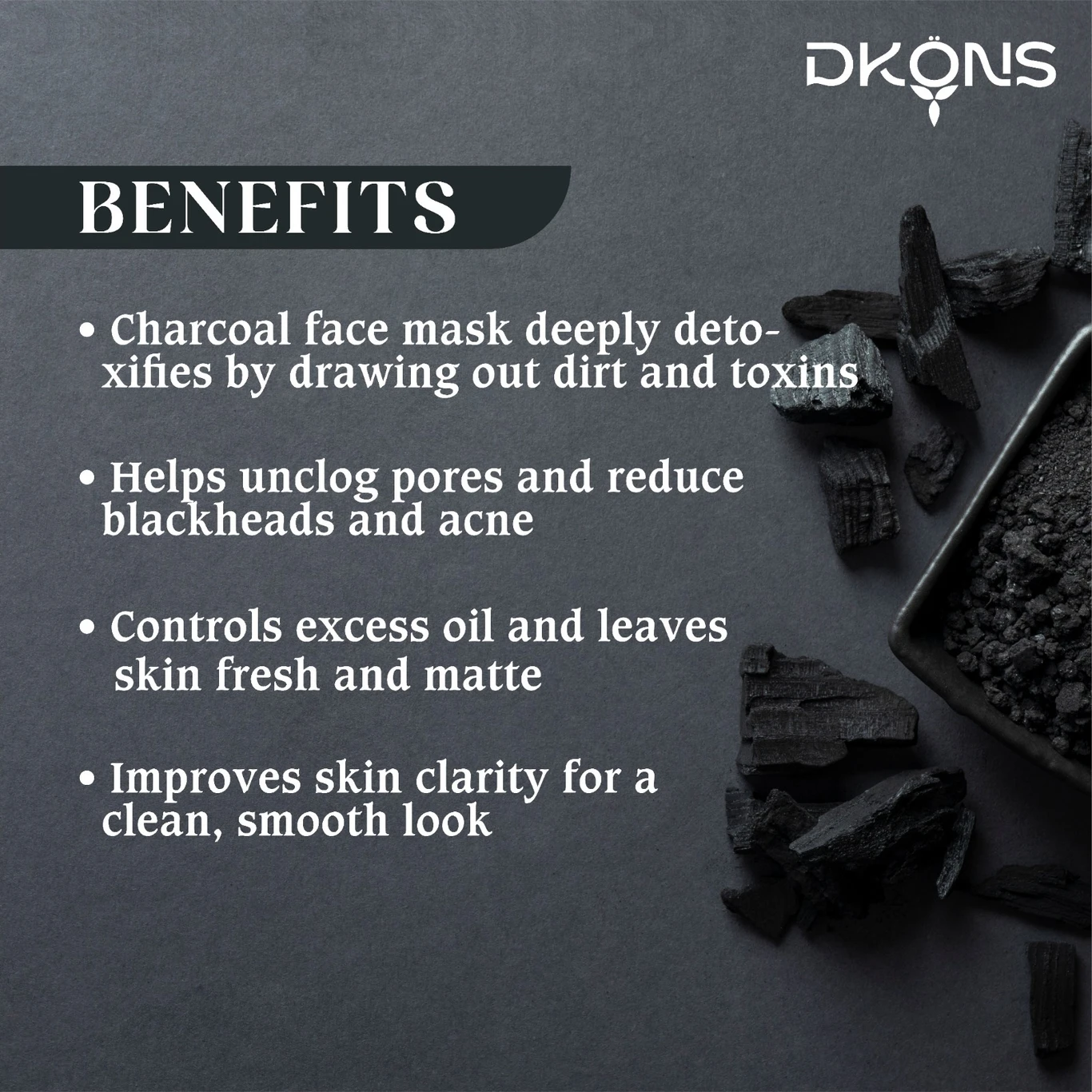 Charcoal Face Mask with Cocoa Butter for Unclog Pores and Reduce Blackheads - Image 4