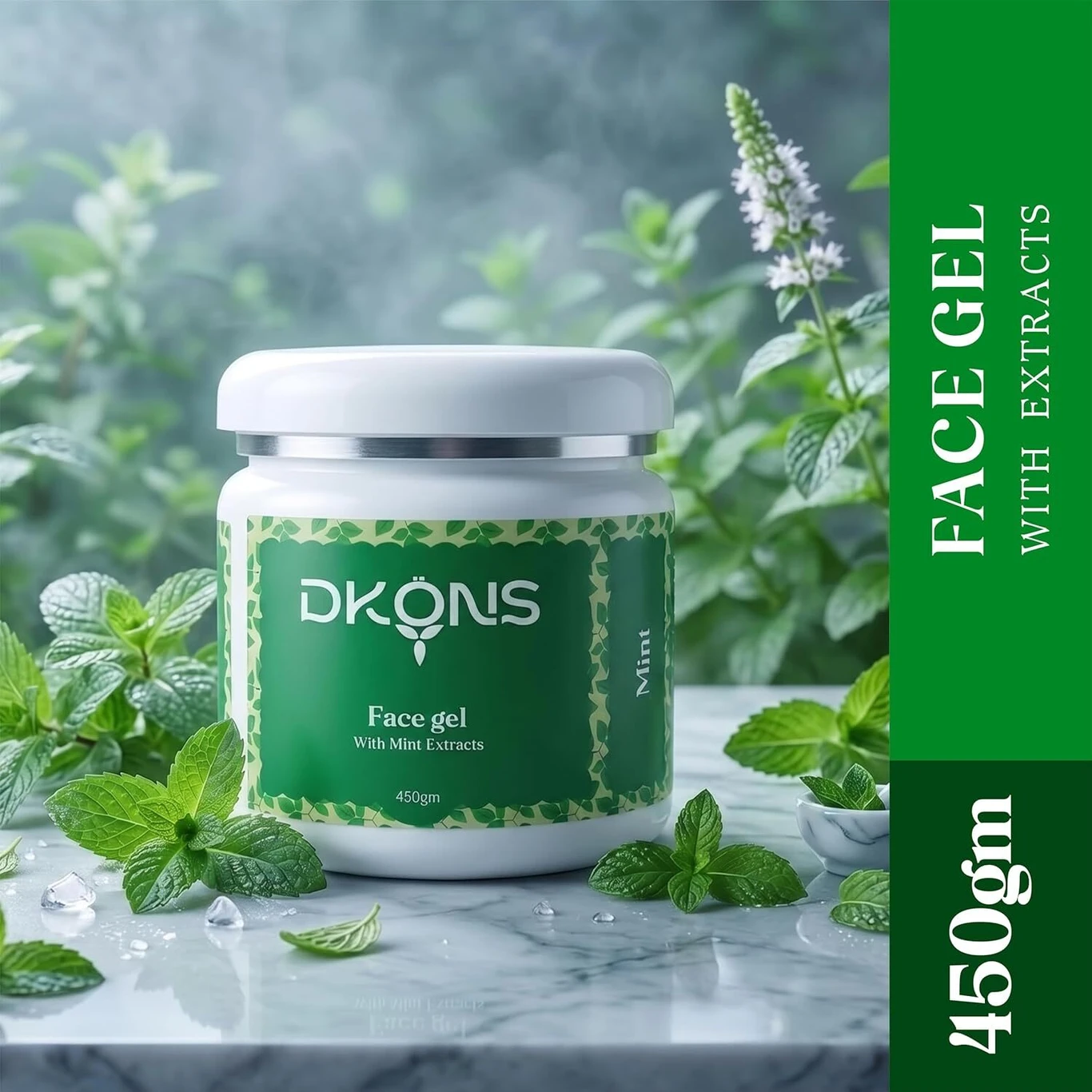 DKONS Pure Mint Face Gel Multipurpose Beauty Gel For Young Radiant Acne free Skin - Image 2
