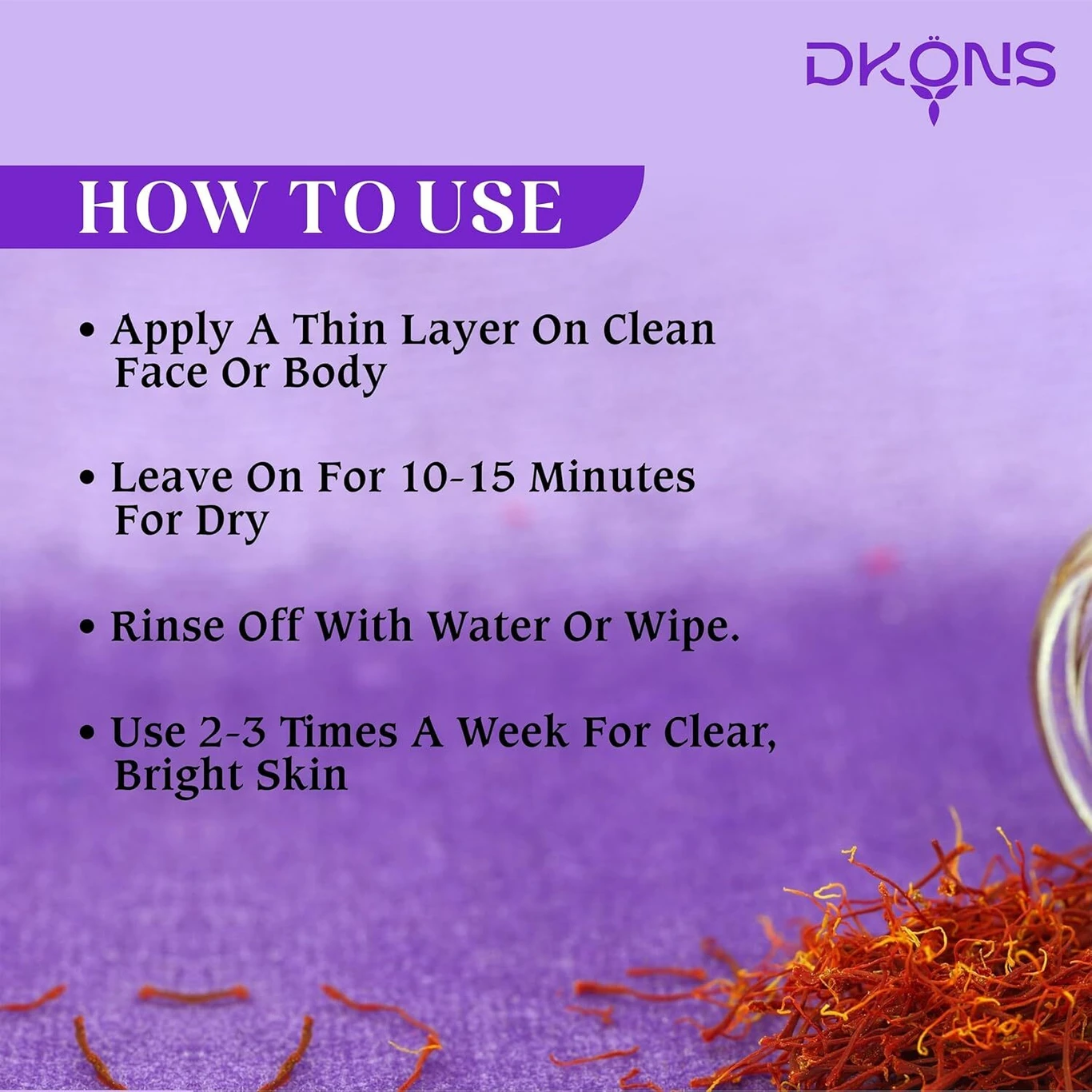Dkons DKONS Saffron Extracts Massage Cream, Brightening and Hydrating - Image 4